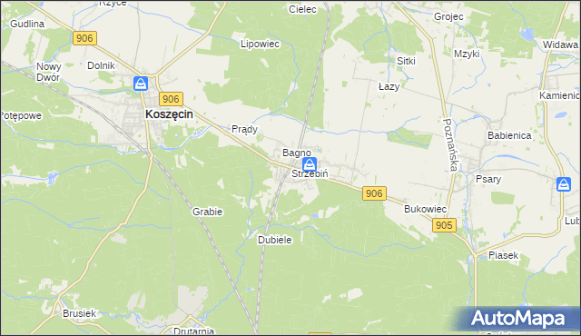 mapa Strzebiń, Strzebiń na mapie Targeo