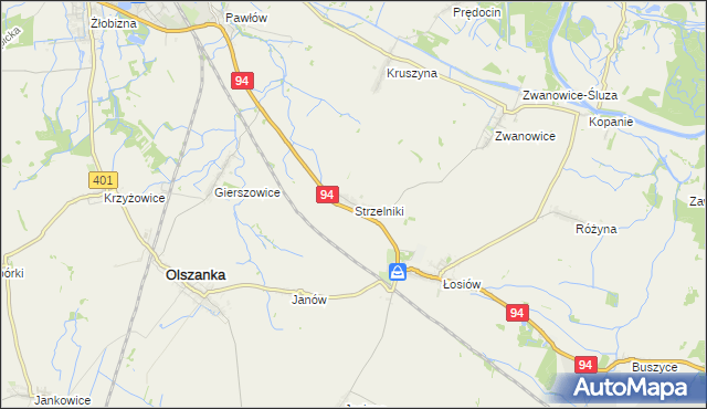 mapa Strzelniki gmina Lewin Brzeski, Strzelniki gmina Lewin Brzeski na mapie Targeo