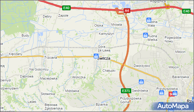 mapa Świlcza, Świlcza na mapie Targeo