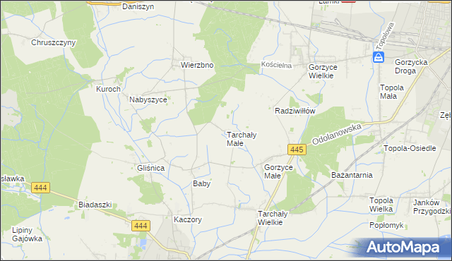 mapa Tarchały Małe, Tarchały Małe na mapie Targeo