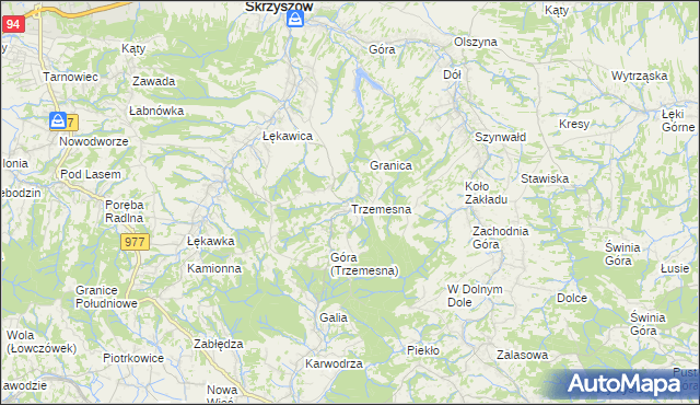 mapa Trzemesna, Trzemesna na mapie Targeo