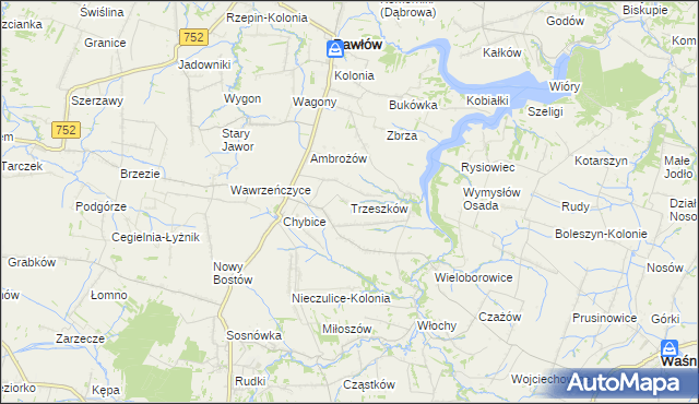 mapa Trzeszków, Trzeszków na mapie Targeo