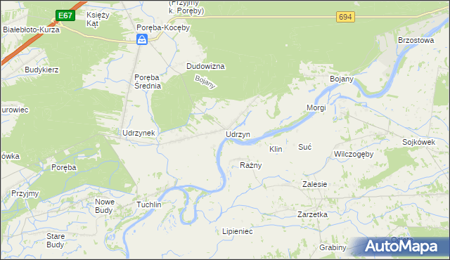 mapa Udrzyn, Udrzyn na mapie Targeo