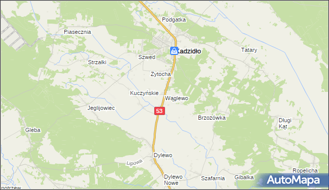 mapa Wąglewo, Wąglewo na mapie Targeo