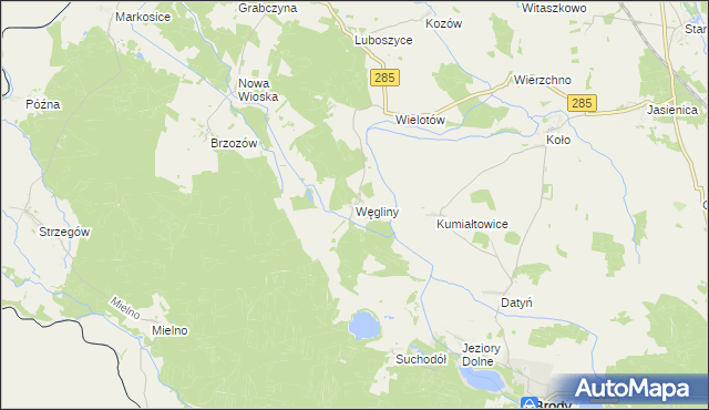 mapa Węgliny, Węgliny na mapie Targeo