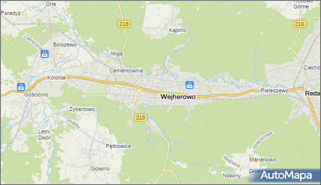 mapa Wejherowo, Wejherowo na mapie Targeo