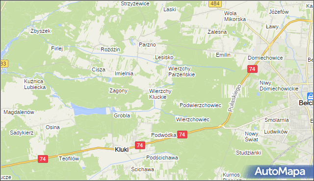 mapa Wierzchy Strzyżewskie, Wierzchy Strzyżewskie na mapie Targeo