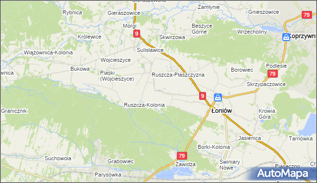 mapa Wnorów, Wnorów na mapie Targeo