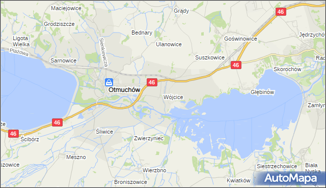 mapa Wójcice gmina Otmuchów, Wójcice gmina Otmuchów na mapie Targeo