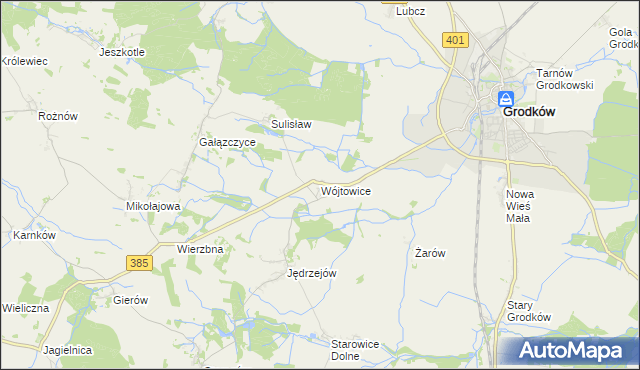 mapa Wójtowice gmina Grodków, Wójtowice gmina Grodków na mapie Targeo