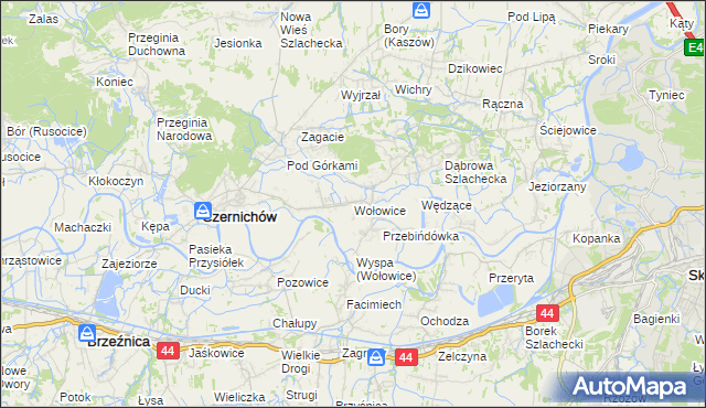 mapa Wołowice, Wołowice na mapie Targeo