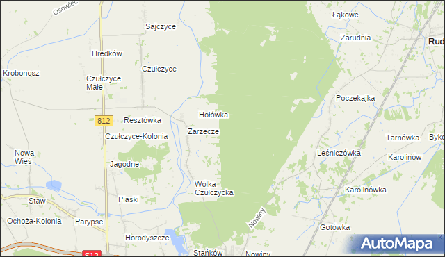 mapa Zarzecze Gajówka gmina Chełm, Zarzecze Gajówka gmina Chełm na mapie Targeo