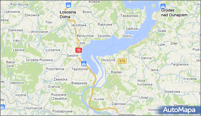 mapa Zbyszyce, Zbyszyce na mapie Targeo