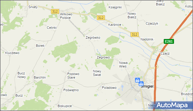 mapa Żegrowo, Żegrowo na mapie Targeo