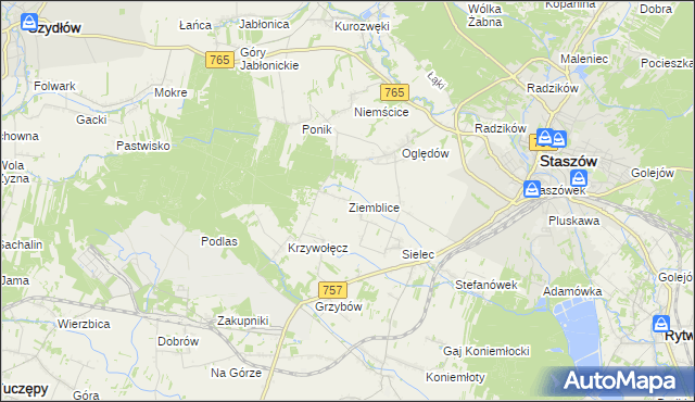 mapa Ziemblice, Ziemblice na mapie Targeo