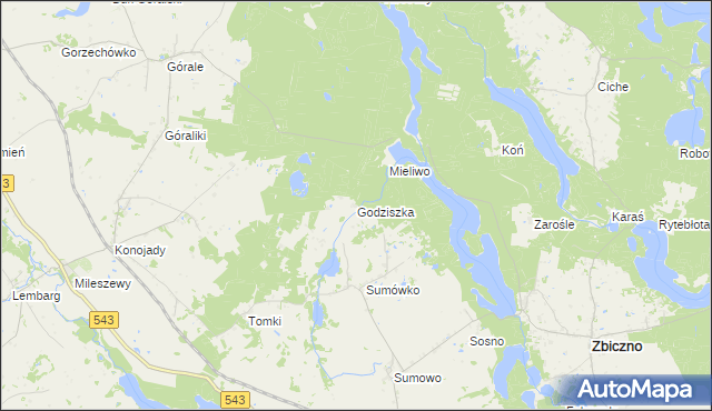 mapa Godziszka gmina Zbiczno, Godziszka gmina Zbiczno na mapie Targeo
