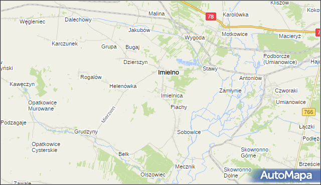 mapa Imielnica, Imielnica na mapie Targeo