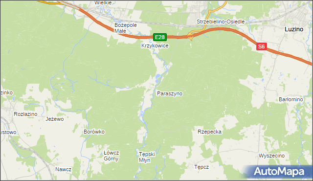 mapa Paraszyno, Paraszyno na mapie Targeo