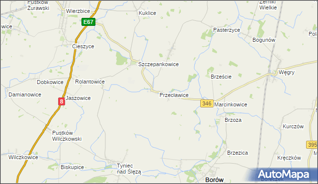 mapa Przecławice gmina Żórawina, Przecławice gmina Żórawina na mapie Targeo