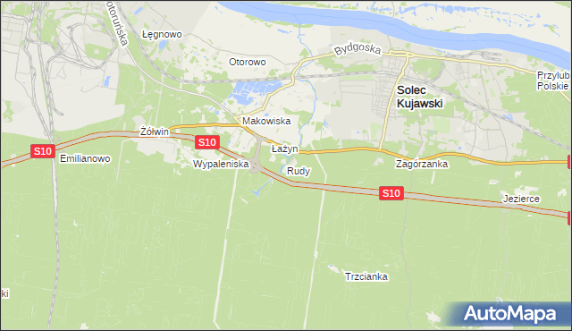 mapa Rudy gmina Solec Kujawski, Rudy gmina Solec Kujawski na mapie Targeo