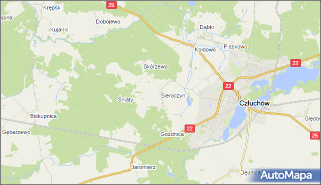 mapa Sieroczyn, Sieroczyn na mapie Targeo