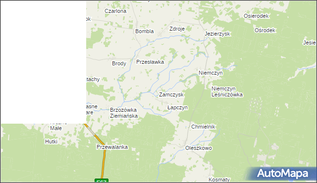 mapa Zamczysk gmina Czarna Białostocka, Zamczysk gmina Czarna Białostocka na mapie Targeo