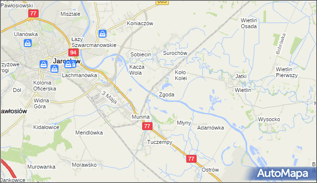 mapa Zgoda gmina Jarosław, Zgoda gmina Jarosław na mapie Targeo