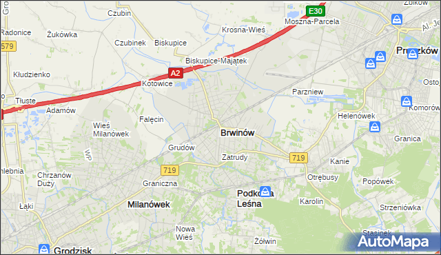 mapa Brwinów, Brwinów na mapie Targeo