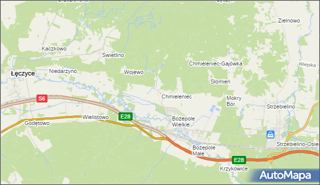 mapa Chmieleniec, Chmieleniec na mapie Targeo