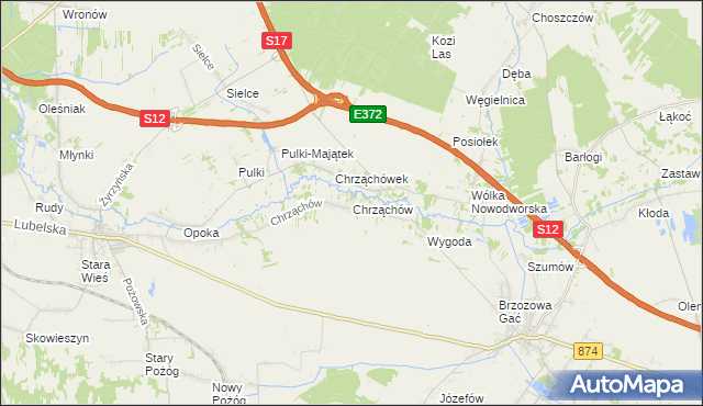 mapa Chrząchów, Chrząchów na mapie Targeo