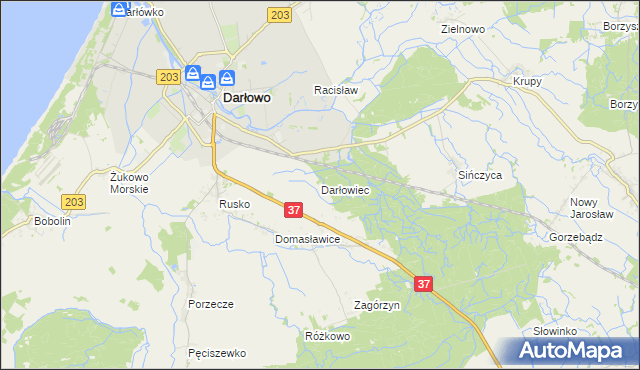 mapa Darłowiec, Darłowiec na mapie Targeo