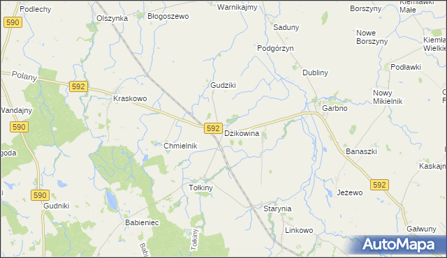 mapa Dzikowina, Dzikowina na mapie Targeo