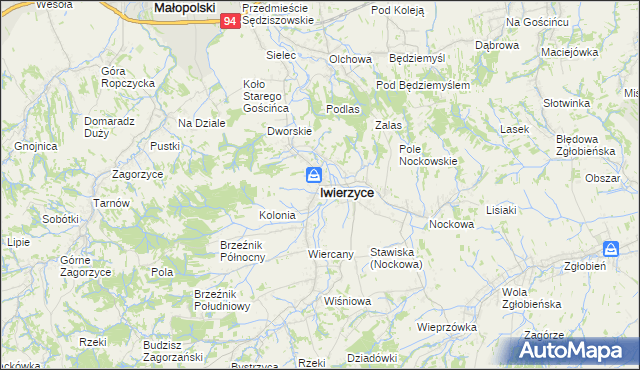 mapa Iwierzyce, Iwierzyce na mapie Targeo