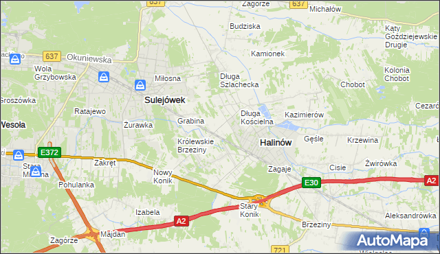 mapa Józefin gmina Halinów, Józefin gmina Halinów na mapie Targeo