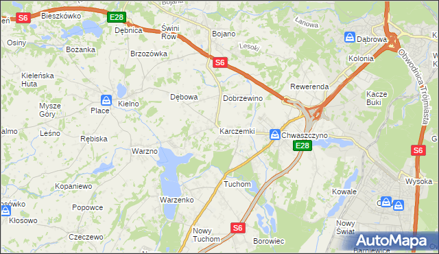 mapa Karczemki gmina Szemud, Karczemki gmina Szemud na mapie Targeo