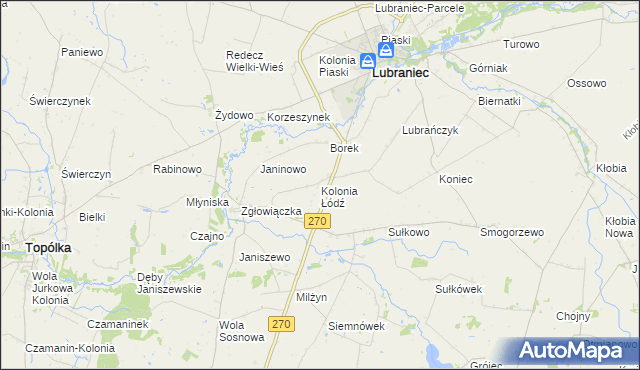 mapa Kolonia Łódź, Kolonia Łódź na mapie Targeo