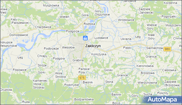 mapa Kończyska, Kończyska na mapie Targeo