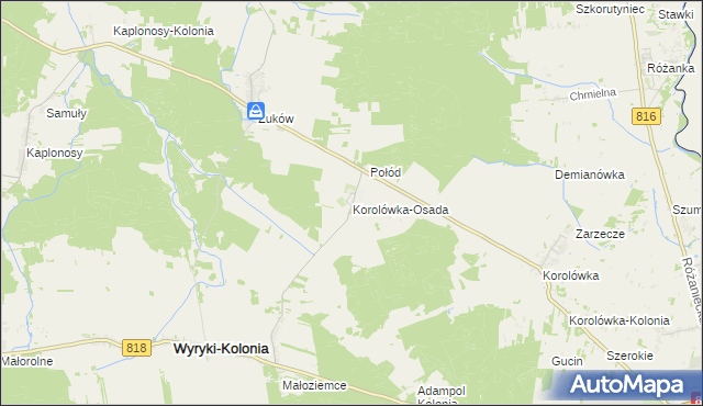 mapa Korolówka-Osada, Korolówka-Osada na mapie Targeo