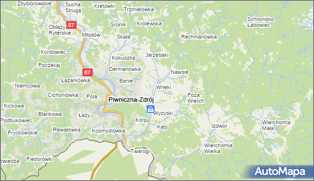 mapa Łomnica-Zdrój, Łomnica-Zdrój na mapie Targeo
