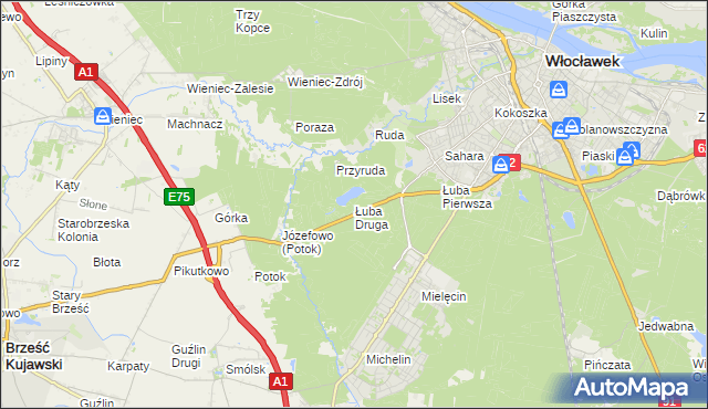 mapa Łuba Druga, Łuba Druga na mapie Targeo