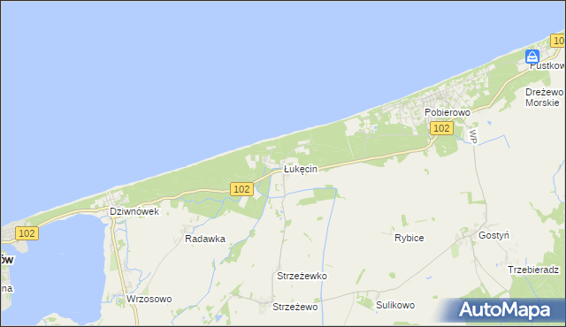 mapa Łukęcin, Łukęcin na mapie Targeo