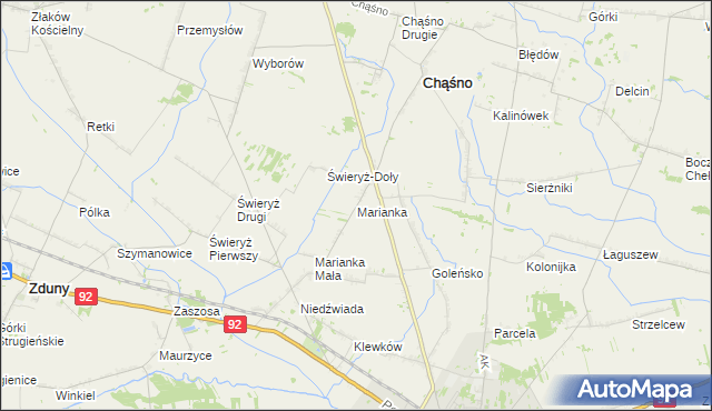 mapa Marianka gmina Chąśno, Marianka gmina Chąśno na mapie Targeo