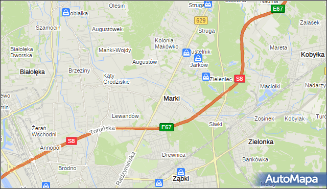 mapa Marki powiat wołomiński, Marki powiat wołomiński na mapie Targeo