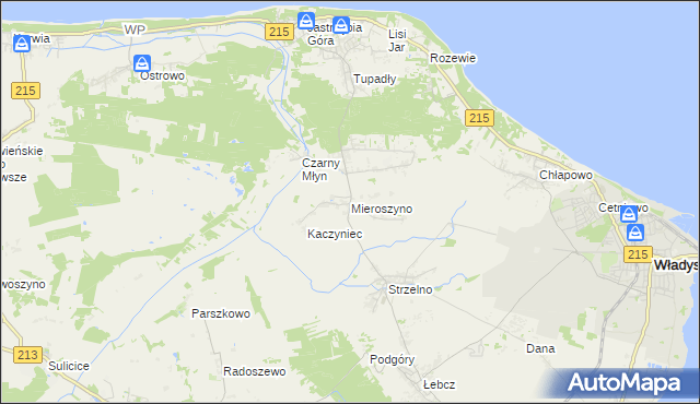 mapa Mieroszyno, Mieroszyno na mapie Targeo