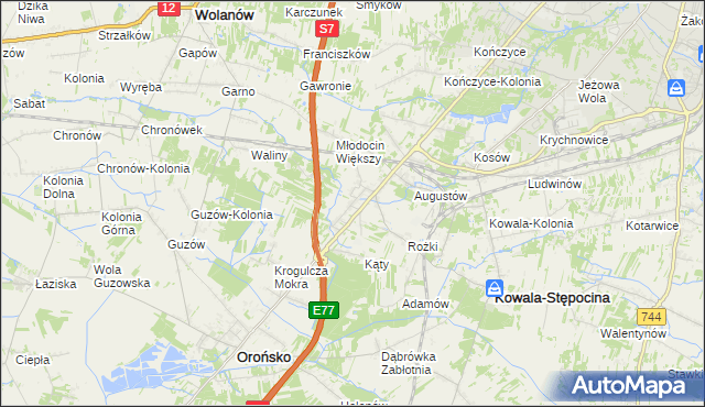 mapa Młodocin Mniejszy, Młodocin Mniejszy na mapie Targeo