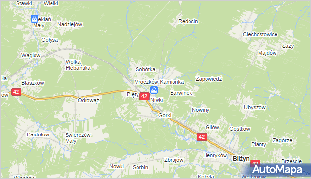 mapa Mroczków, Mroczków na mapie Targeo