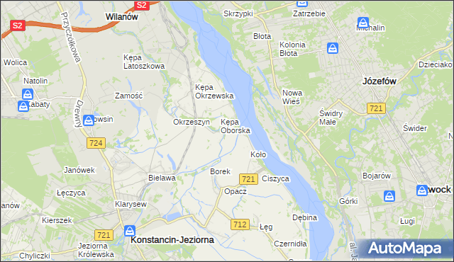 mapa Obórki gmina Konstancin-Jeziorna, Obórki gmina Konstancin-Jeziorna na mapie Targeo