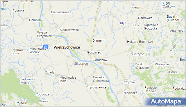 mapa Otfinów, Otfinów na mapie Targeo