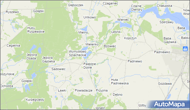 mapa Palędzie Kościelne, Palędzie Kościelne na mapie Targeo