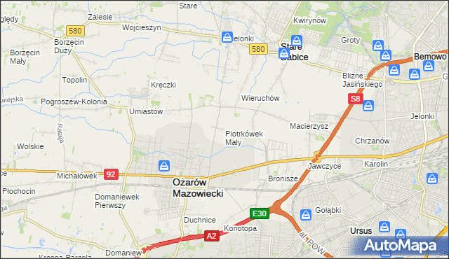 mapa Piotrkówek Mały, Piotrkówek Mały na mapie Targeo